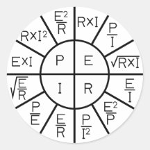 Ohm's Law Wheelシール – ラウンド