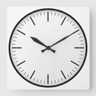 ohne Ziffern schwarz weiß klassische runde Wanduhr スクエア壁時計