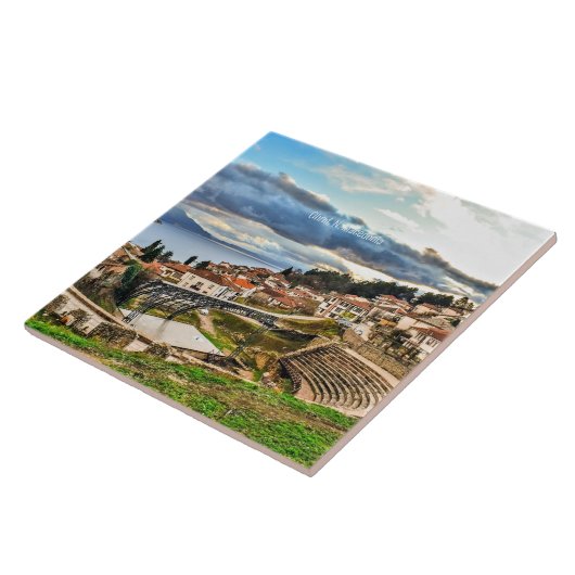 Ohrid, Macedonia panoramic view タイル (側面)