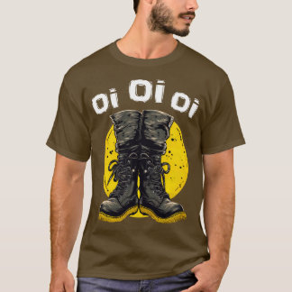 Oi Oi Punk Rock Combat Boots Skinhead Music Oi Tシャツ