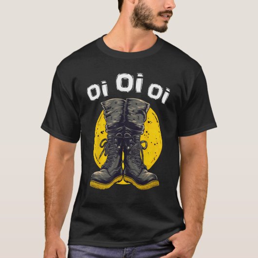 Oi Punk Music Skinhead Combat Boots  Oi Punk Tシャツ (正面)