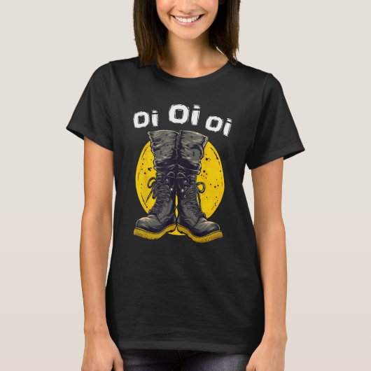 Oi Punk Music Skinhead Combat Boots  Oi Punk Tシャツ (正面)