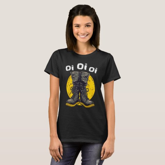 Oi Punk Music Skinhead Combat Boots  Oi Punk Tシャツ (正面フル)