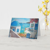 OiaのSantoriniの挨拶状 カード (黄色い花)