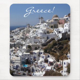 Oia、ギリシャの全景 マウスパッド