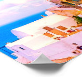 Oia Santoriniカラフル Houses，ギリシャ写真 ポスター (角)