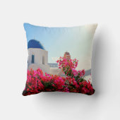 Oia Santorini、ギリシャ写真   クッション (裏面)