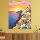 Oia, Santorini, Greece Art キャンバスプリント (インサイチュ (リビング))