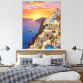 Oia, Santorini, Greece Art キャンバスプリント (インサイチュ (寝室))