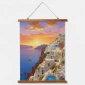 Oia, Santorini, Greece Art 吊り下げ型タペストリー (正面)