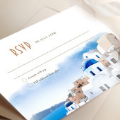 Oia Village on Santorini Island Wedding RSVP/Reply 招待状