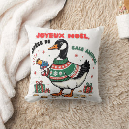 Oie de Noël drôle avec pull festif – Design humori クッション