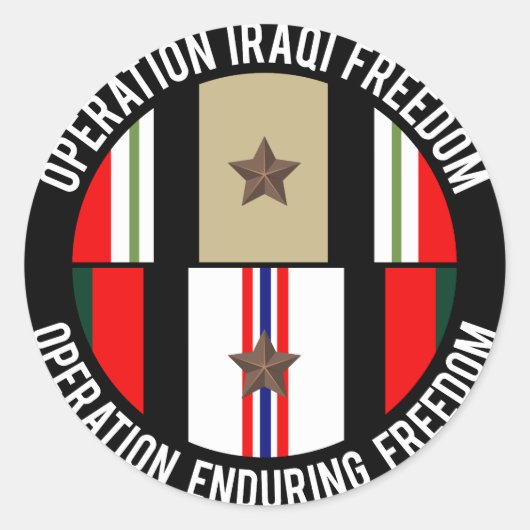 OIF - OEF 1つ星 ラウンドシール (正面)