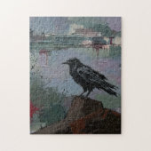 Oil Paint Raven – Moody Corvid Gothic ジグソーパズル (縦)