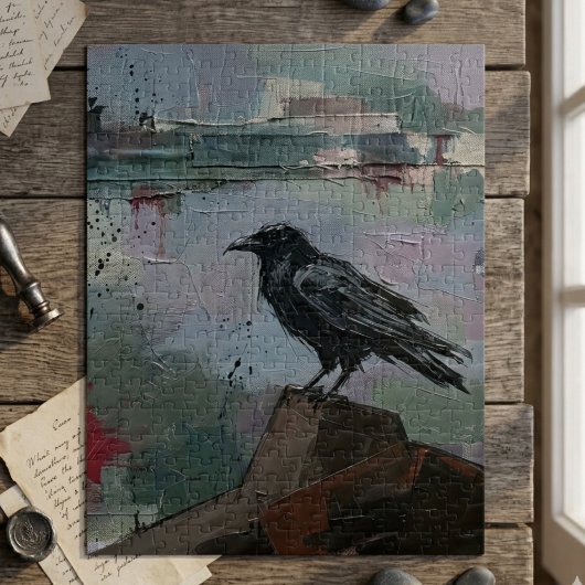Oil Paint Raven – Moody Corvid Gothic ジグソーパズル