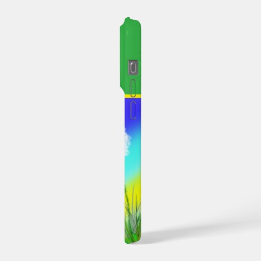 Oil Painted Dandelion Weed Clock, iPhoneケース (左側面)