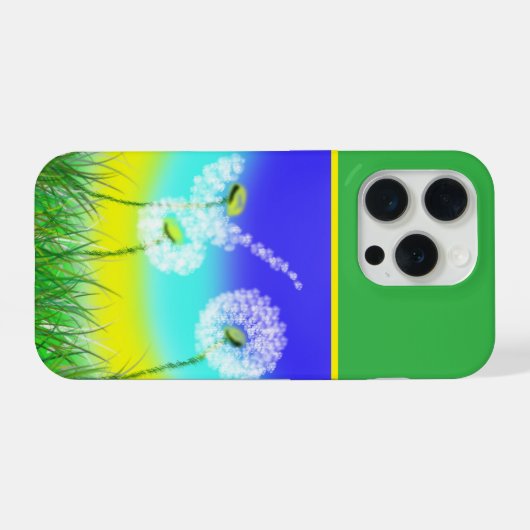 Oil Painted Dandelion Weed Clock, iPhoneケース (裏面横)