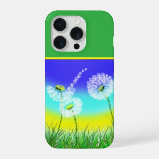 Oil Painted Dandelion Weed Clock, iPhoneケース (裏面)