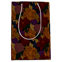 Oil Painted Flowers ミディアムペーパーバッグ