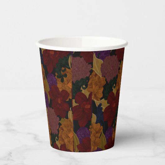 Oil Painted Flowers 紙コップ (左)