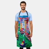 oil painting of beautiful Venice, Italy on canvas エプロン (着用した状態)