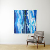  Oil Painting of the twilight on mountain lake. Al タペストリー (インサイチュ(横))