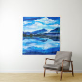  Oil Painting of the twilight on mountain lake. Al タペストリー (インサイチュ)