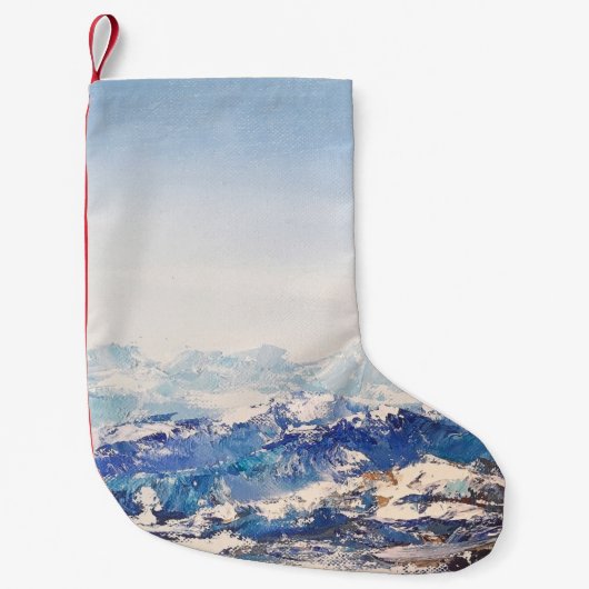 Oil painting on canvas View of of snowy Alp mounta スモールクリスマスストッキング (正面)