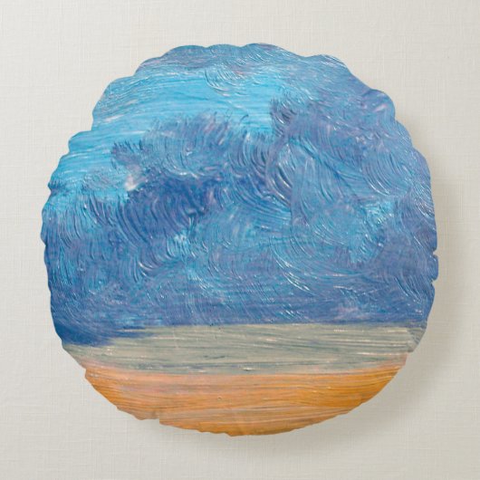 Oil paintings landscape. Fine art. abstract,art,ba ラウンドクッション (正面)