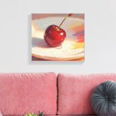 Oil pastel cherry キャンバスプリント (インサイチュ (リビング))