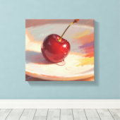 Oil pastel cherry キャンバスプリント (インサイチュ (ウッドフロア))