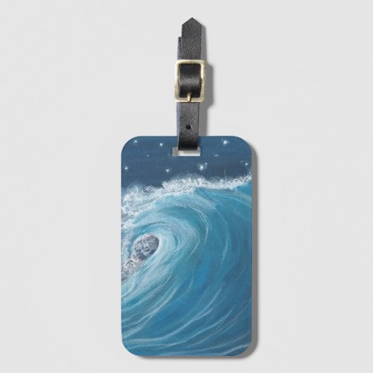 Oil pastel wave for phone case ラゲッジタグ (正面縦)