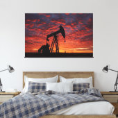 Oil Pumpjack Poster - West Texas Industrial Print キャンバスプリント (インサイチュ (寝室))