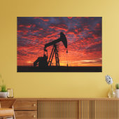 Oil Pumpjack Poster - West Texas Industrial Print キャンバスプリント (インサイチュ (リビング))