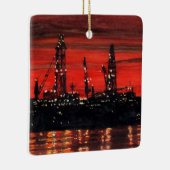 Oil Rigs at Night セラミックオーナメント (右)
