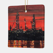 Oil Rigs at Night セラミックオーナメント (左)