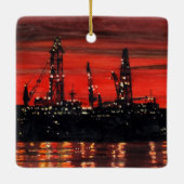 Oil Rigs at Night セラミックオーナメント (裏面)