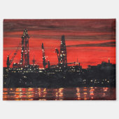 Oil Rigs at Night マグネット (正面)