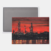 Oil Rigs at Night マグネット (正面/裏面)