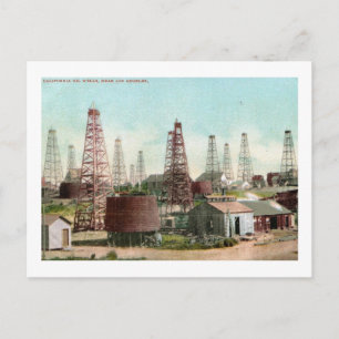 Oil Wells、ロサンゼルス、California Vintage ポストカード
