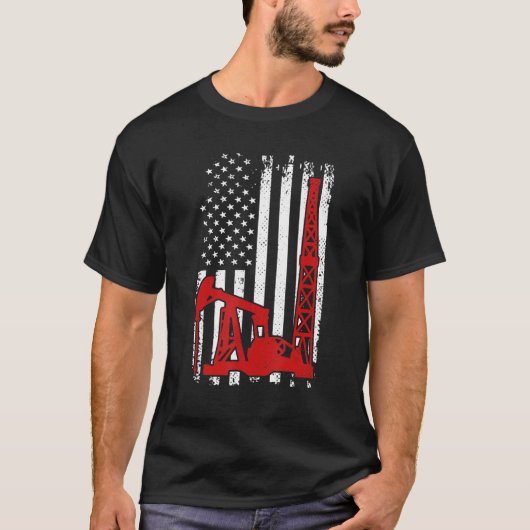 Oilfieldワーカ誇りを持ったーIサポート米国油American F Tシャツ (正面)