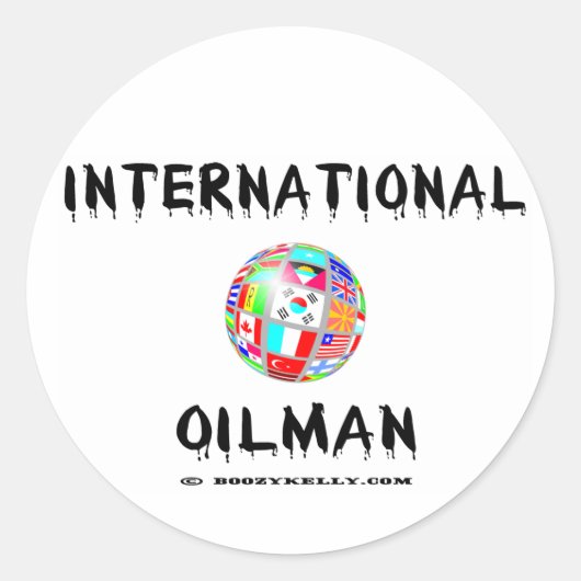 Oilman、国際的油フィールドステッカー、油 ラウンドシール (正面)