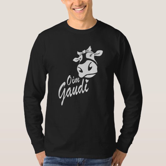 Oim Gaudi Cow Head Farm Alpine Hut Farmer Farmer F Tシャツ (正面)