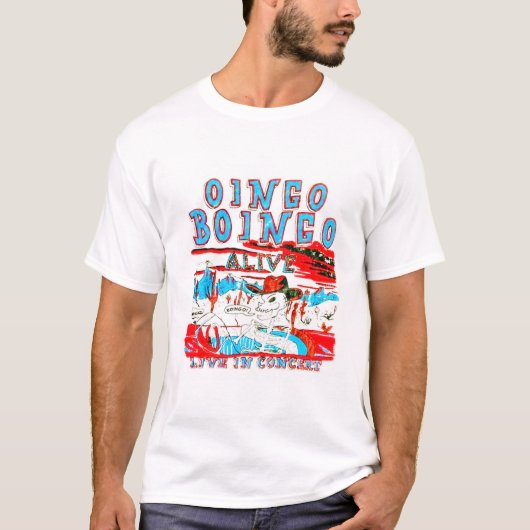 Oingo Boingo Live in Concert 80's White T-Shirt Tシャツ (正面)