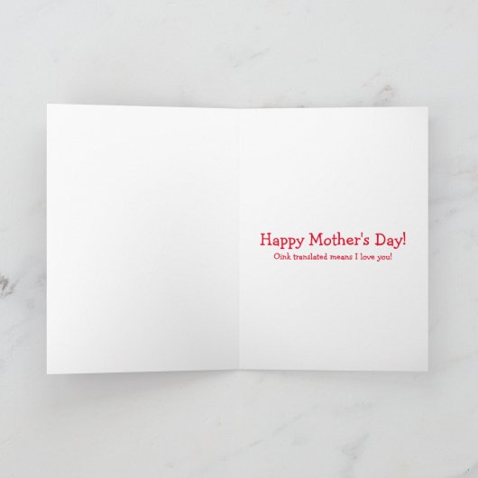 Oinkは、私はあなたを愛していることを意味する、豚の母の日のカード カード (内部)