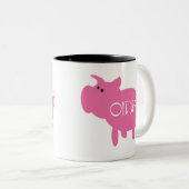 Oinkピンクのブタのマグ ツートーンマグカップ (正面右)