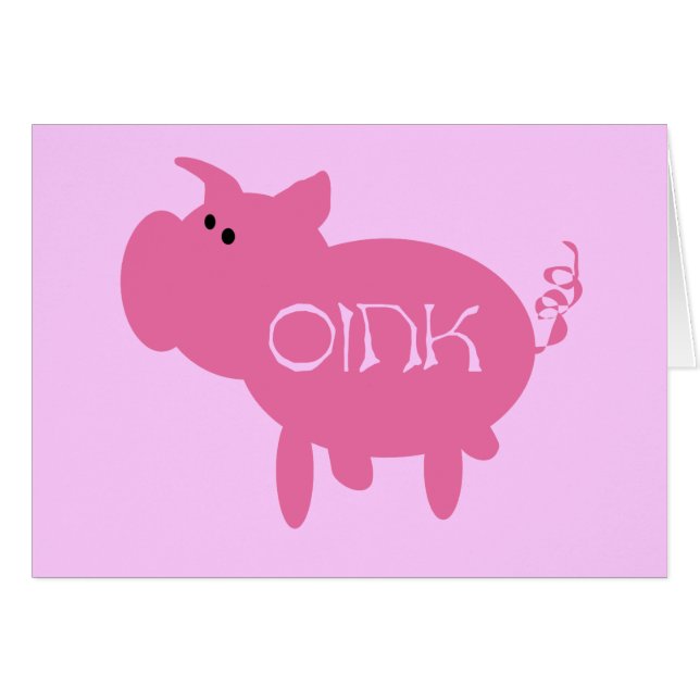 OinkピンクのブタのTシャツおよびギフト (正面横)