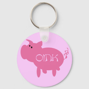 OinkピンクのブタのTシャツおよびギフト キーホルダー
