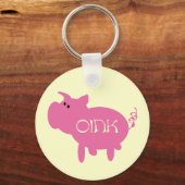 OinkピンクのブタのTシャツおよびギフト キーホルダー (正面)