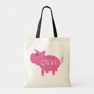 OinkピンクのブタのTシャツおよびギフト トートバッグ